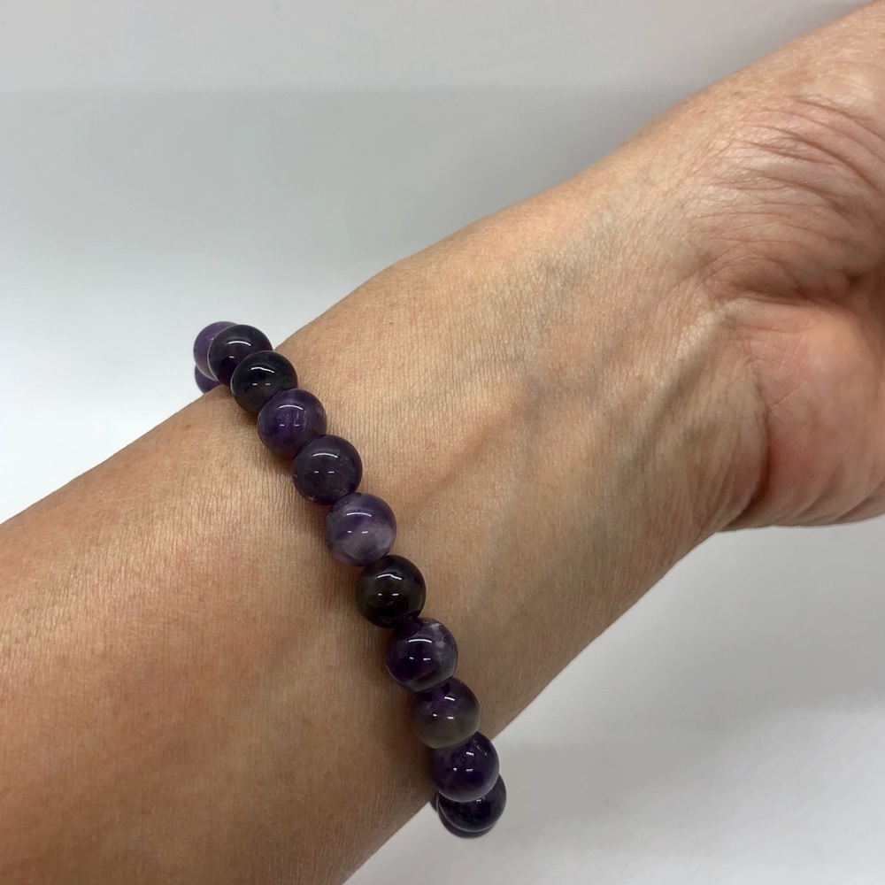 Amethyst Gemstone Beaded Bracelet - Picture 7 of 7